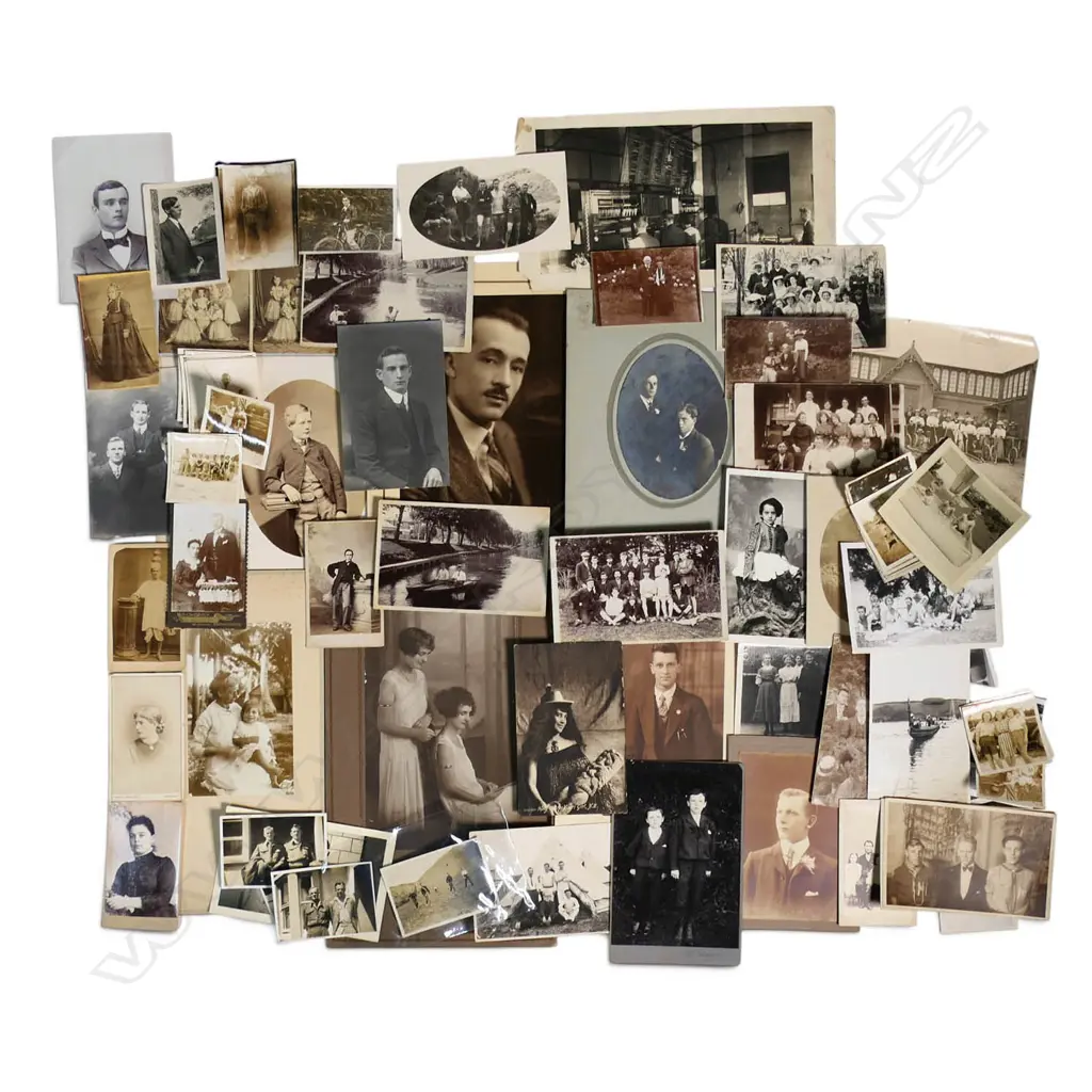 COLLECTION OF LATE 19THC-early 20TH STUDIO PORTRAITS incl. CARTE DE VISITE & POSTCARDS Image 1++